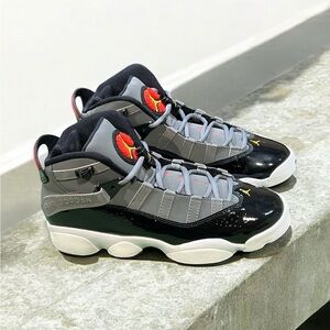 Nike Air Jordan 6 Rings Light Graphite Smoke Grey Boys Sneakers Size 7Y. New